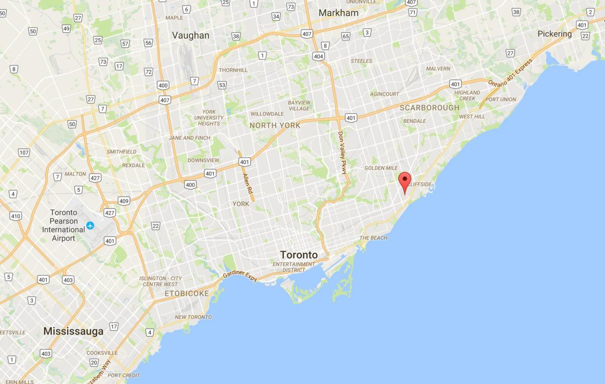 Mapa de Abedul Acantilado Alturas del distrito de Toronto