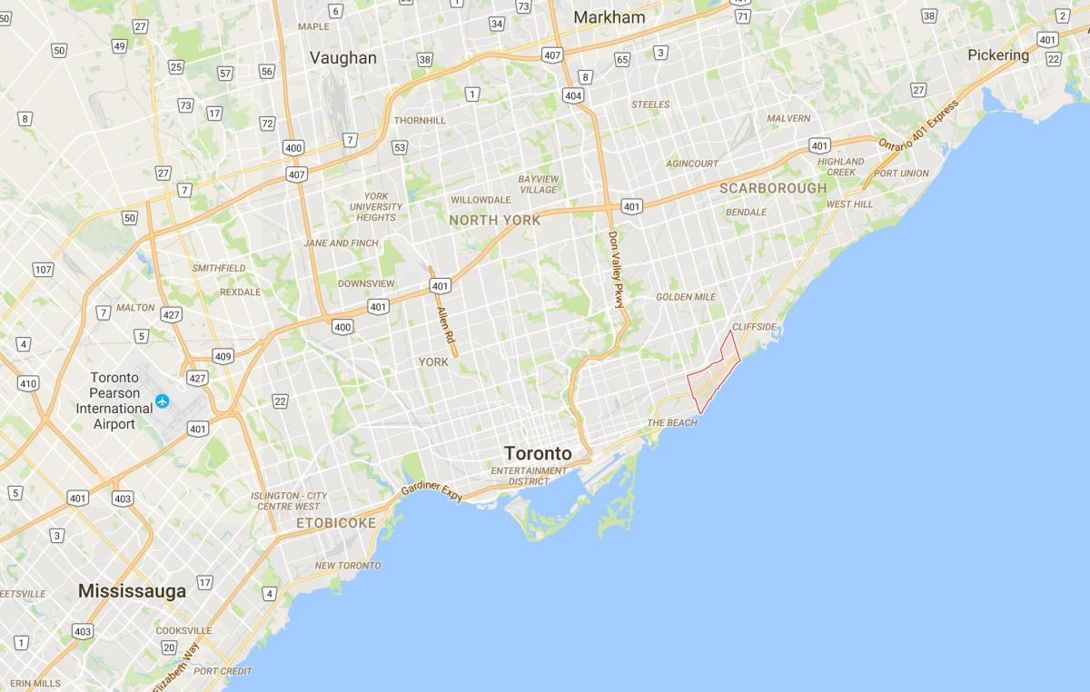 Mapa de Abedul Acantilado del distrito de Toronto