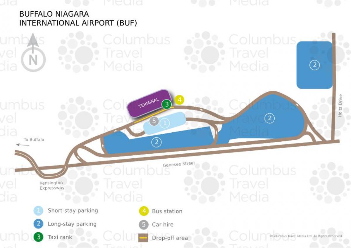 Mapa de aeropuerto internacional de Buffalo Niagara