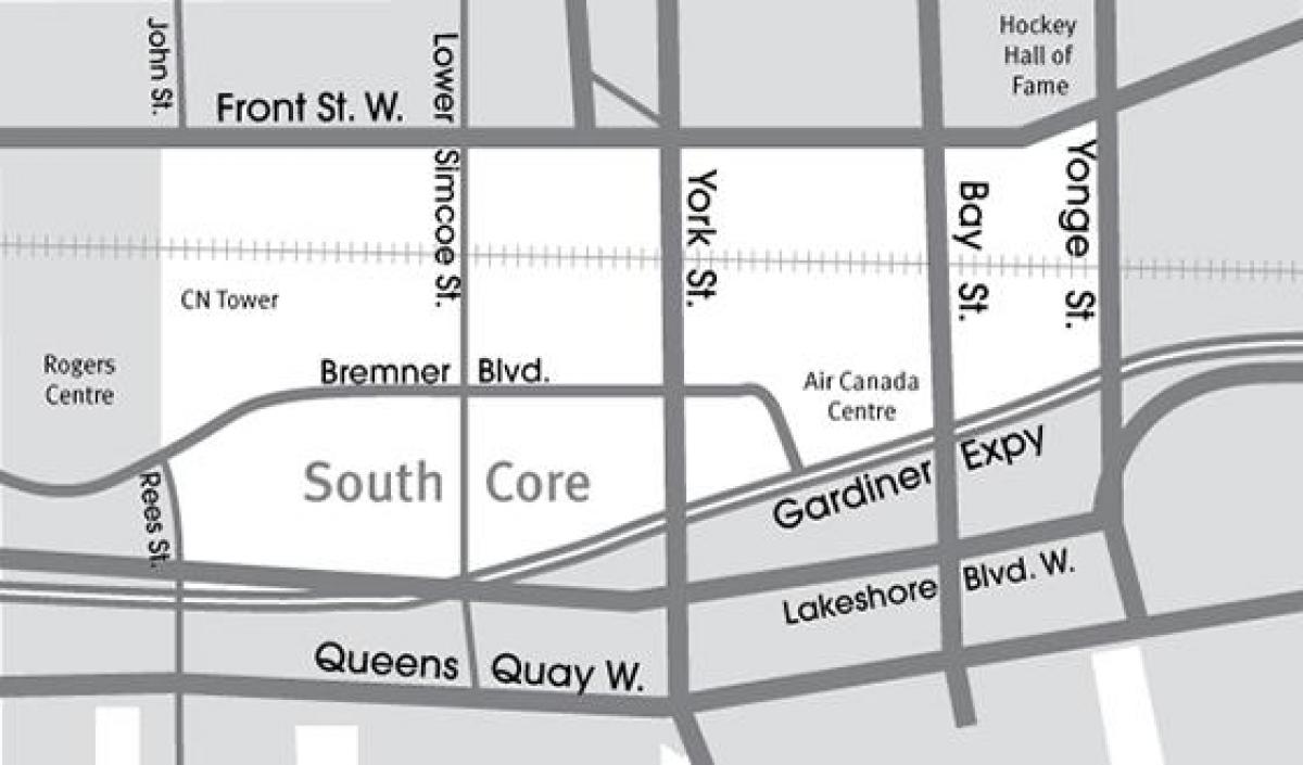 Mapa del Sur del Núcleo de Toronto
