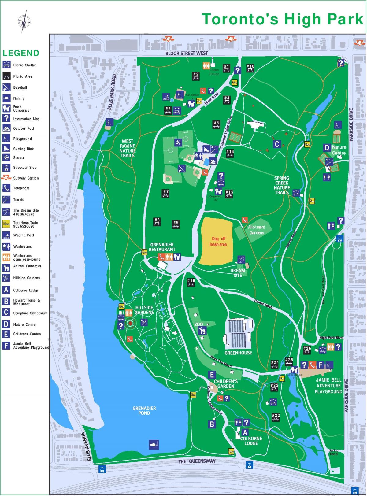 Mapa de Alta el parque de la leyenda de Toronto