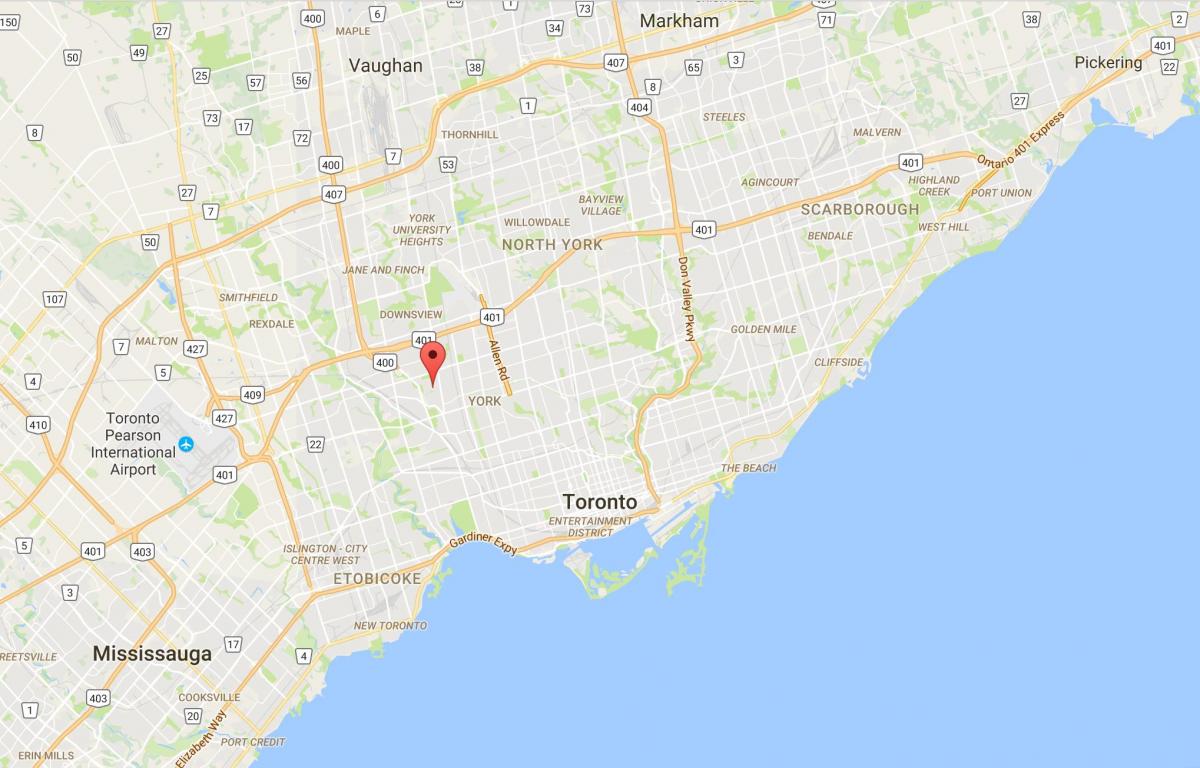 Mapa de Amesbury distrito de Toronto