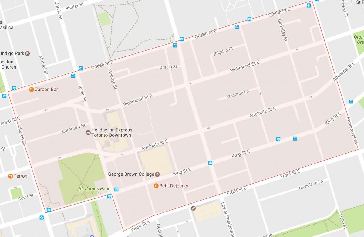 Mapa de la Ciudad Vieja de vecindad Toronto
