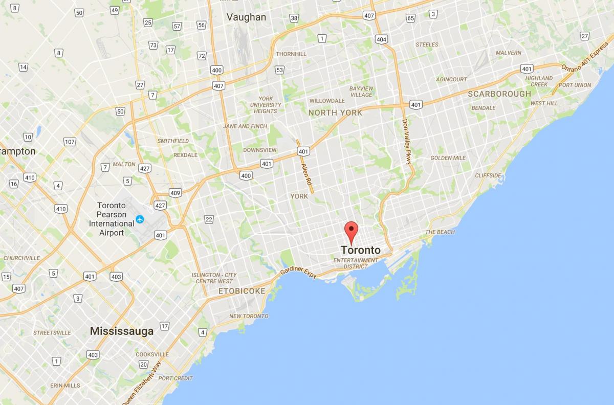 Mapa de Baldwin Aldea del distrito de Toronto