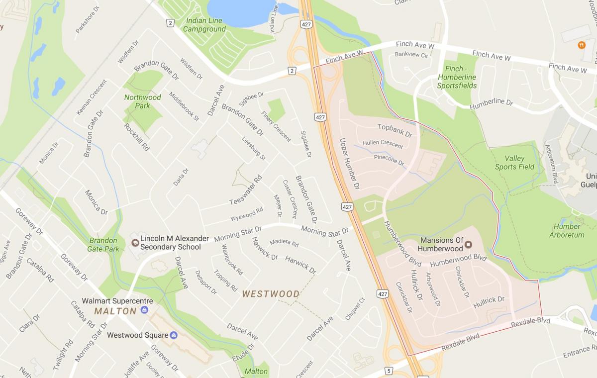 Mapa de Barrio de barrio de Toronto