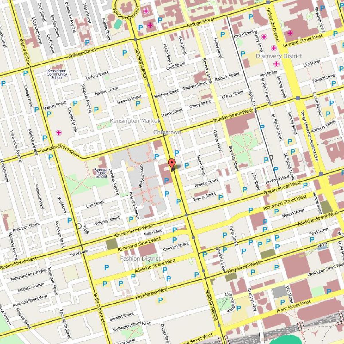 Mapa de distrito de Chinatown de Toronto