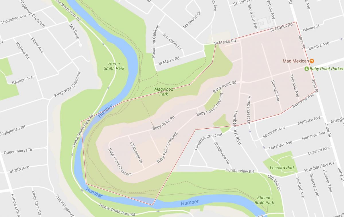 Mapa de Bebé de Punto de barrio de Toronto