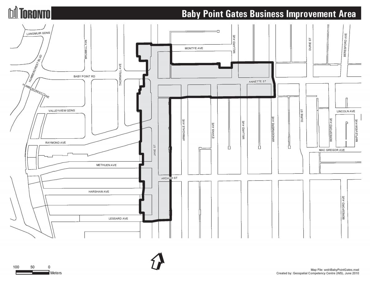 Mapa de Bebé de punto de puertas de Toronto