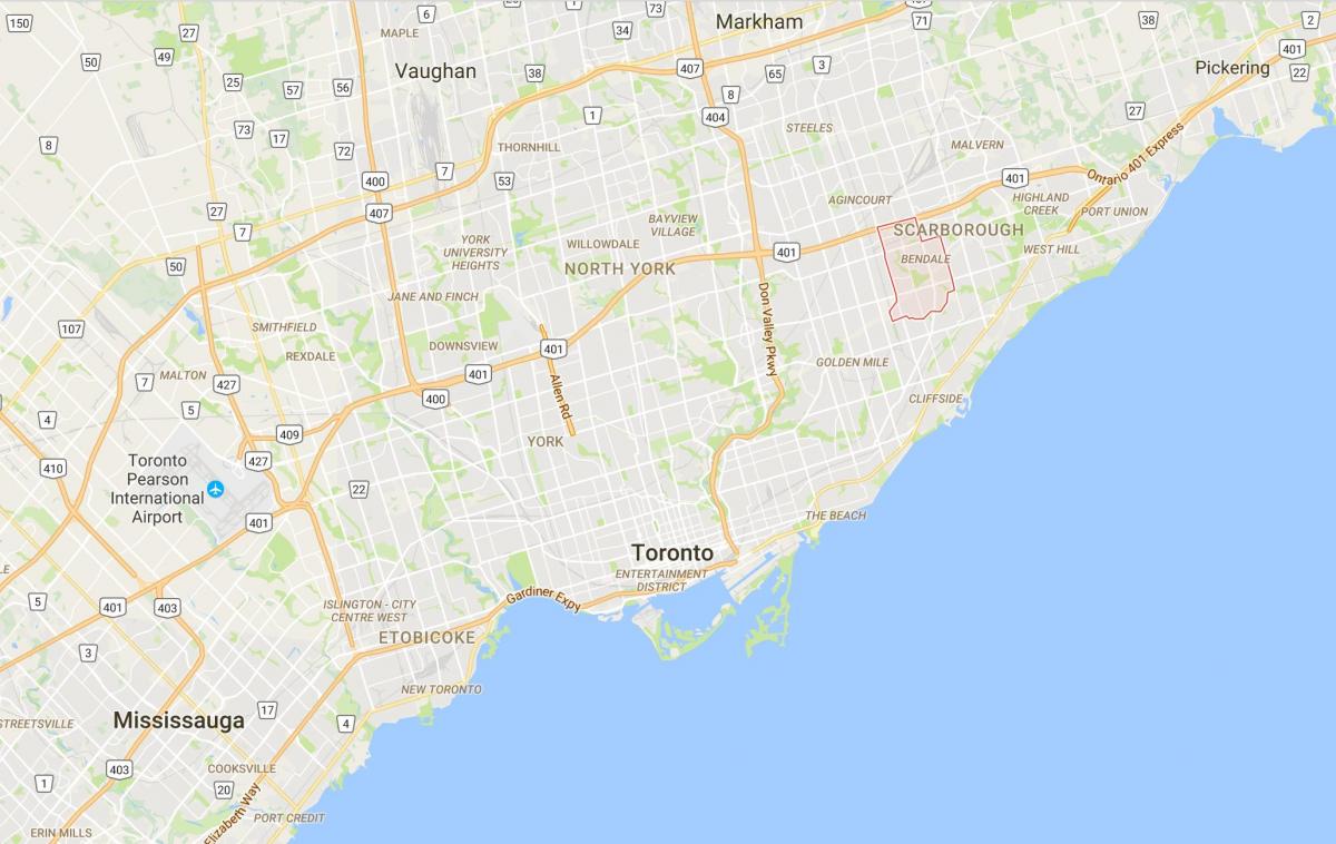 Mapa de Bendale distrito de Toronto