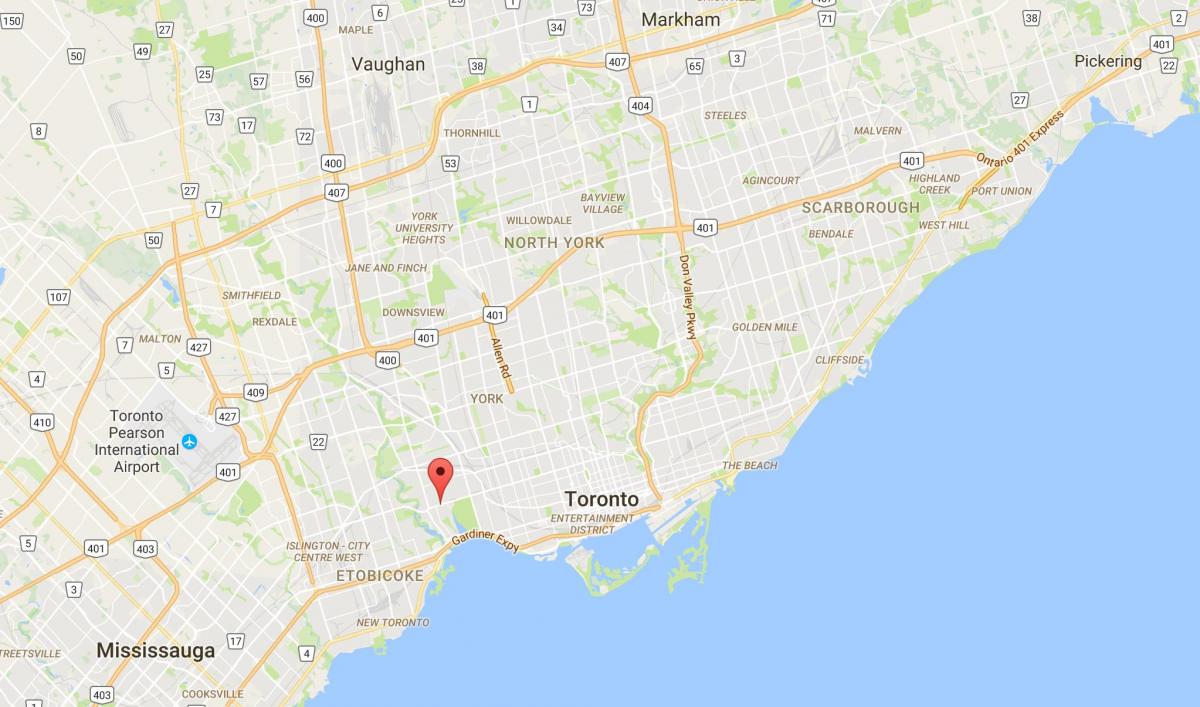 Mapa de Bloor West Village, distrito de Toronto