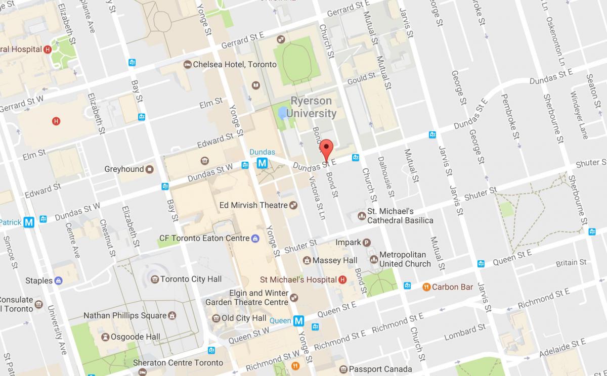 Mapa de Bond street Toronto