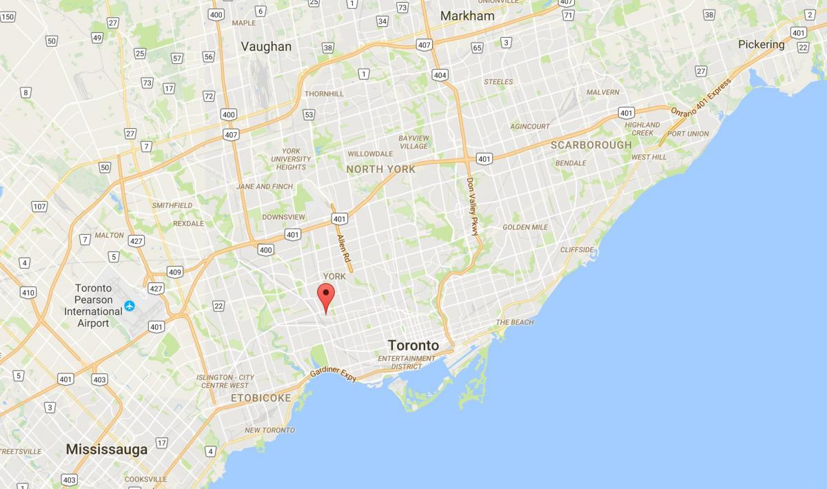 Mapa de Carleton Aldea del distrito de Toronto