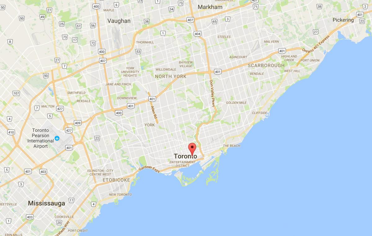 Mapa de distrito de casco Antiguo de Toronto