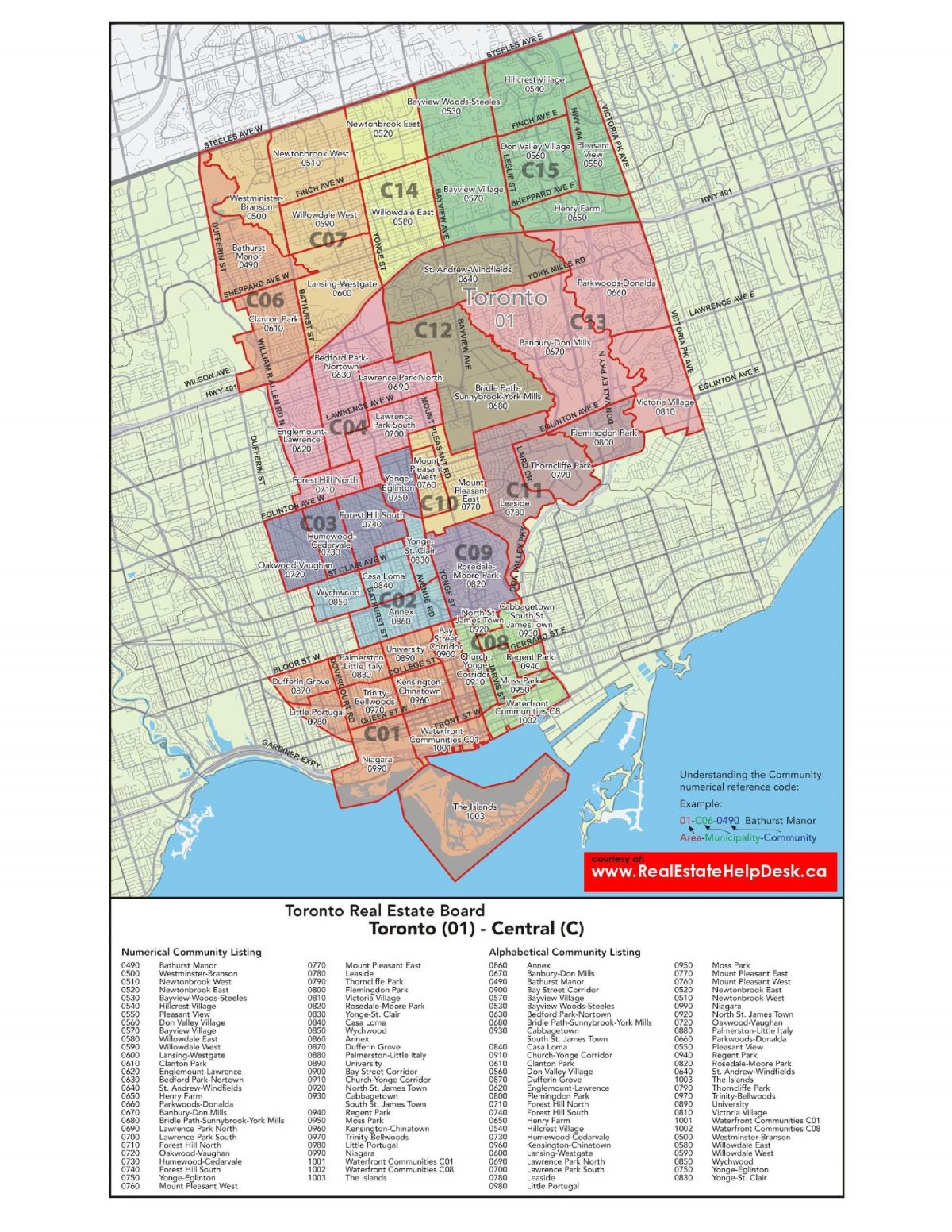 Mapa de centro de Toronto