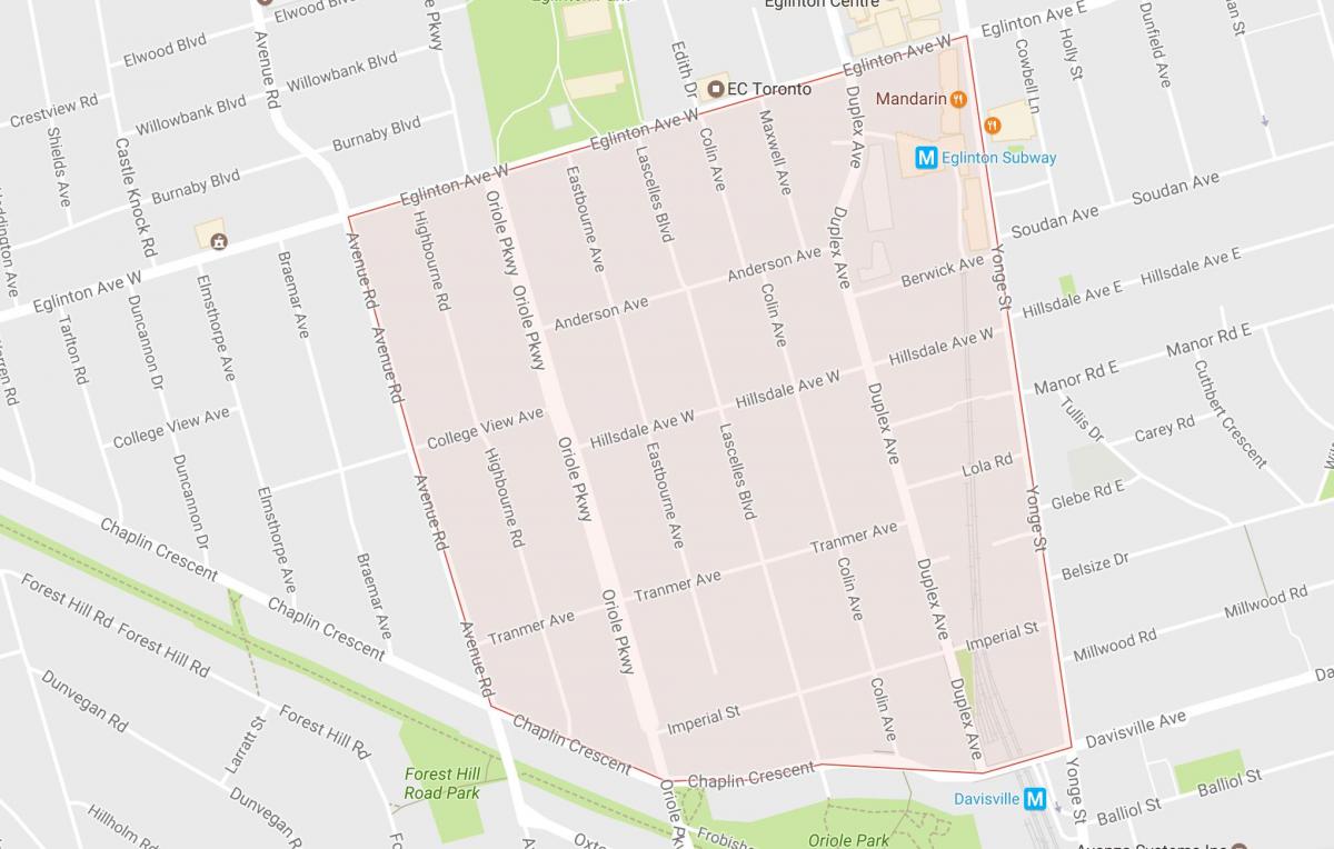 Mapa de Chaplin Fincas barrio de Toronto