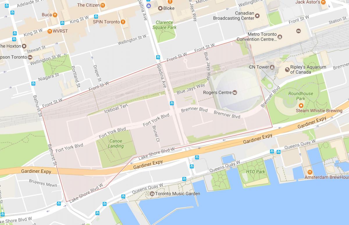 Mapa de CityPlace barrio de Toronto