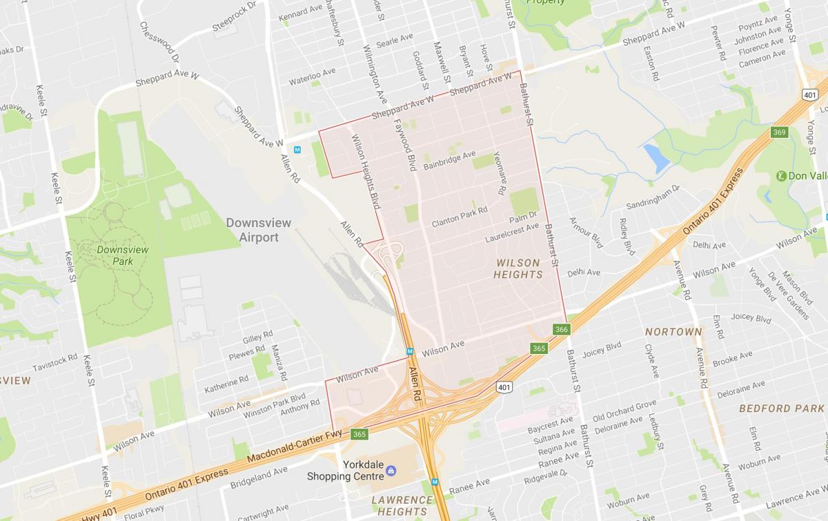Mapa de Clanton Parque de barrio de Toronto
