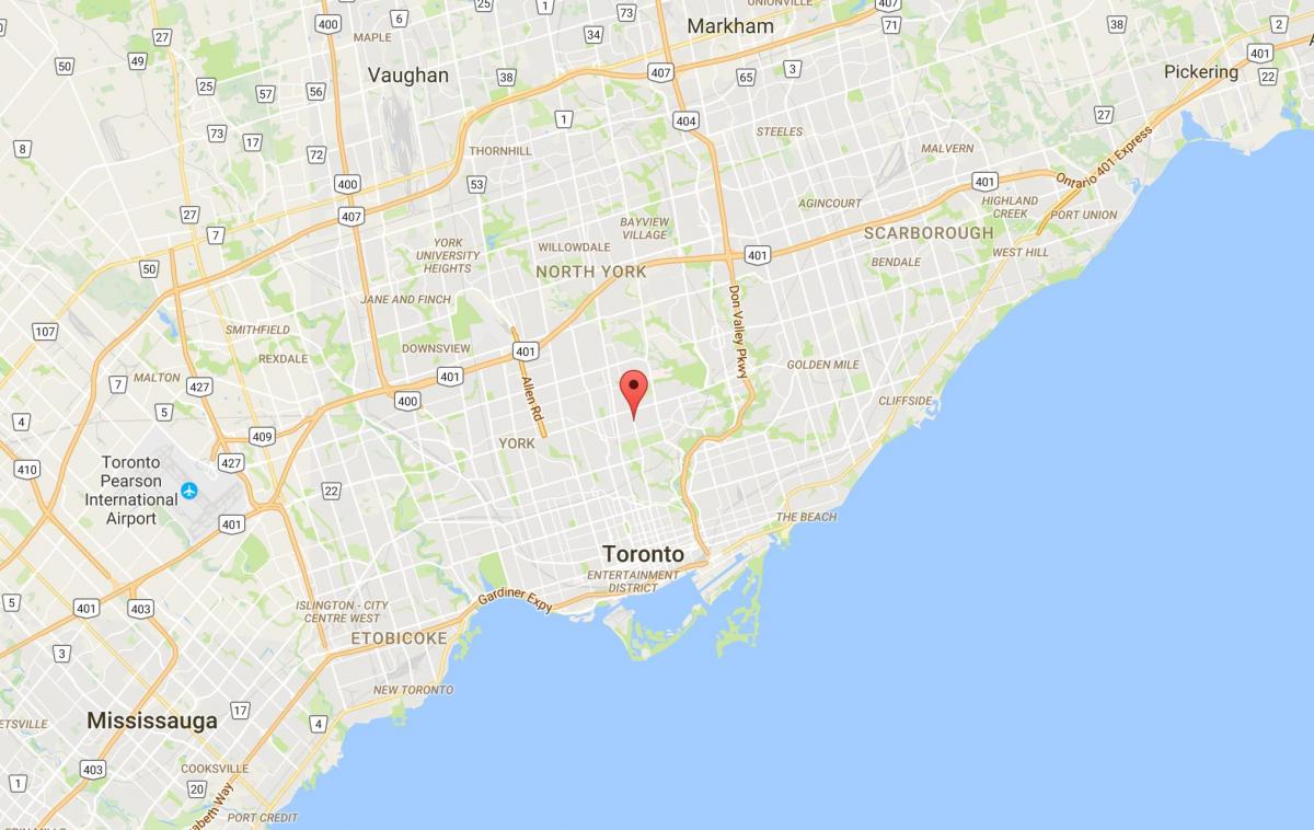 Mapa de Davisville Aldea del distrito de Toronto