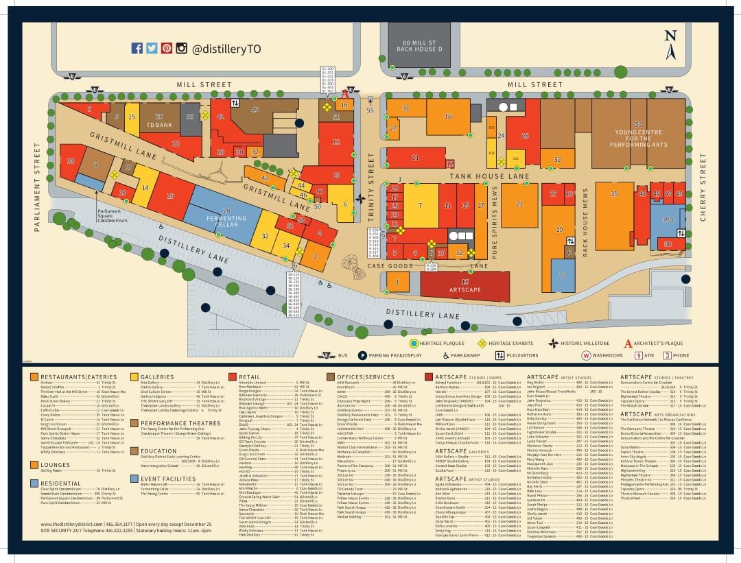 Mapa de Distrito de Destilería de Toronto