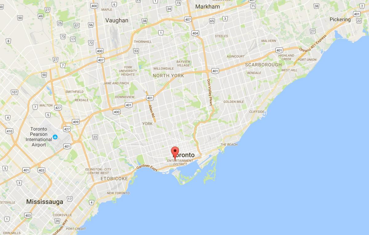 Mapa de Distrito de la Moda de distrito de Toronto