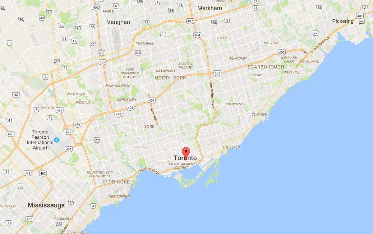 Mapa de Distrito Financiero del distrito de Toronto