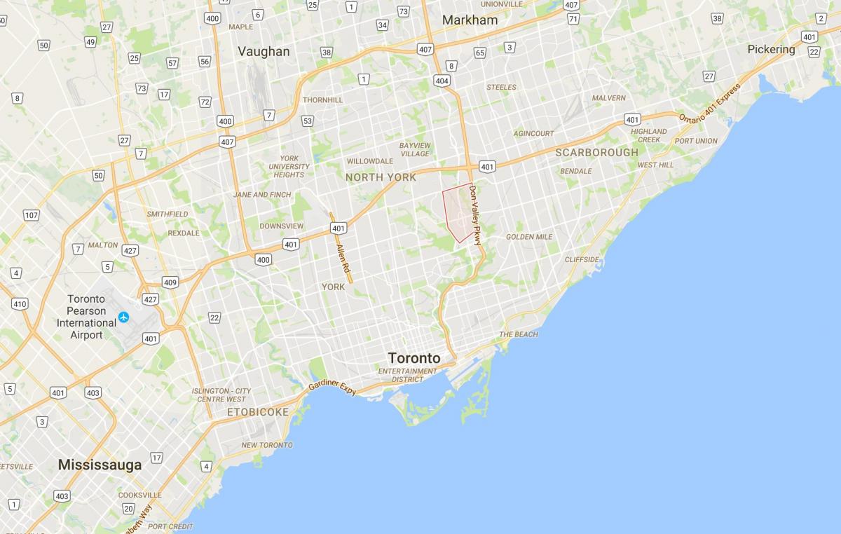 Mapa de Don Mills distrito de Toronto
