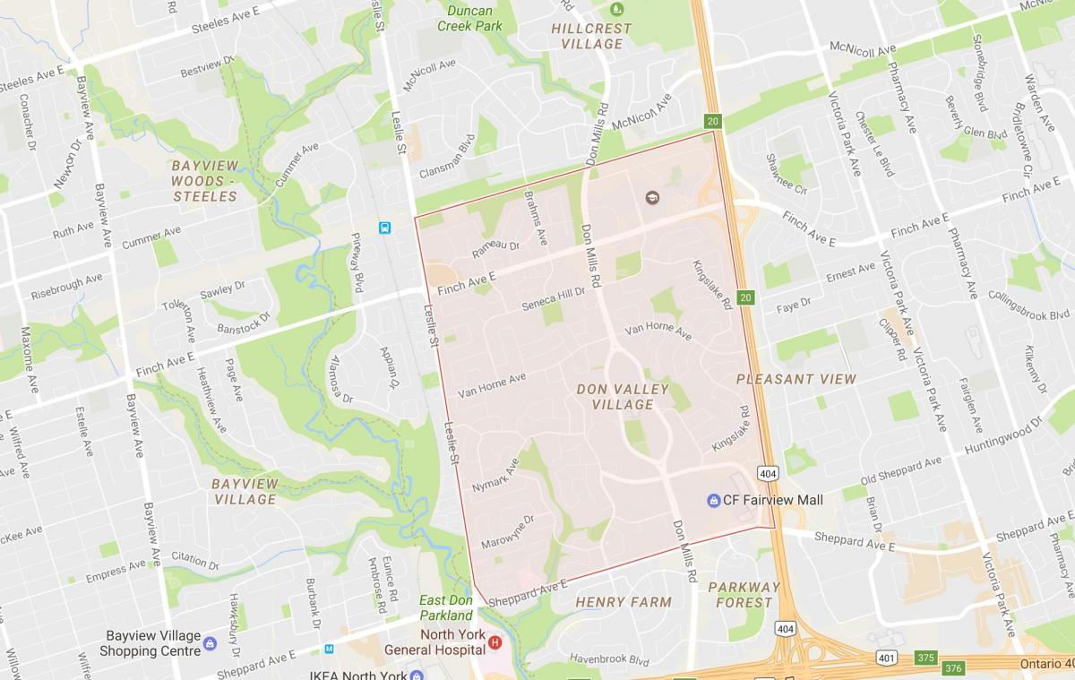 Mapa de Don Valley Village barrio de Toronto