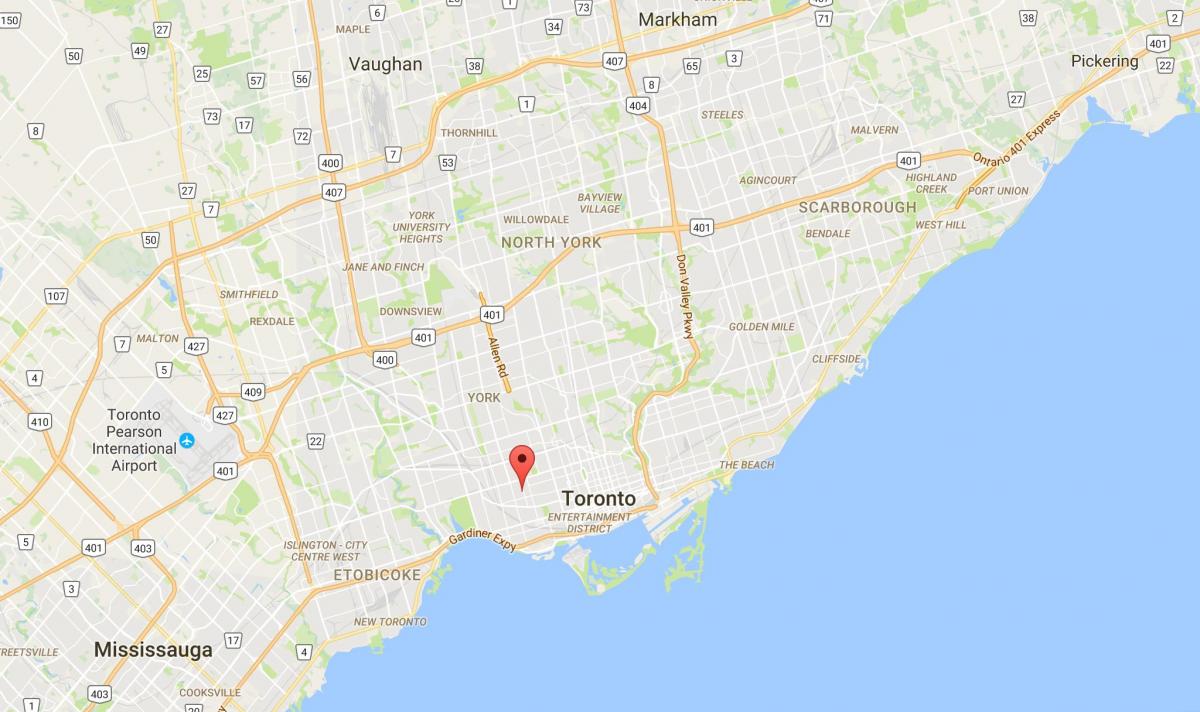 Mapa de Dufferin Grove distrito de Toronto