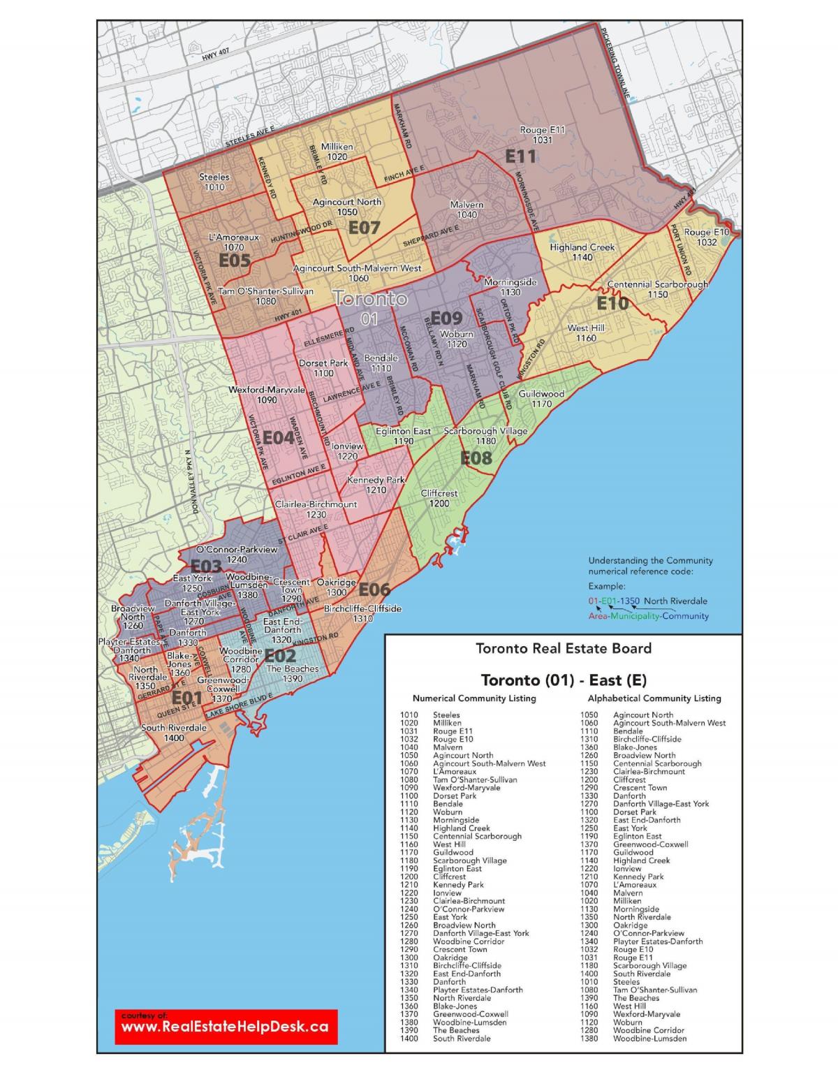 Mapa de east Toronto