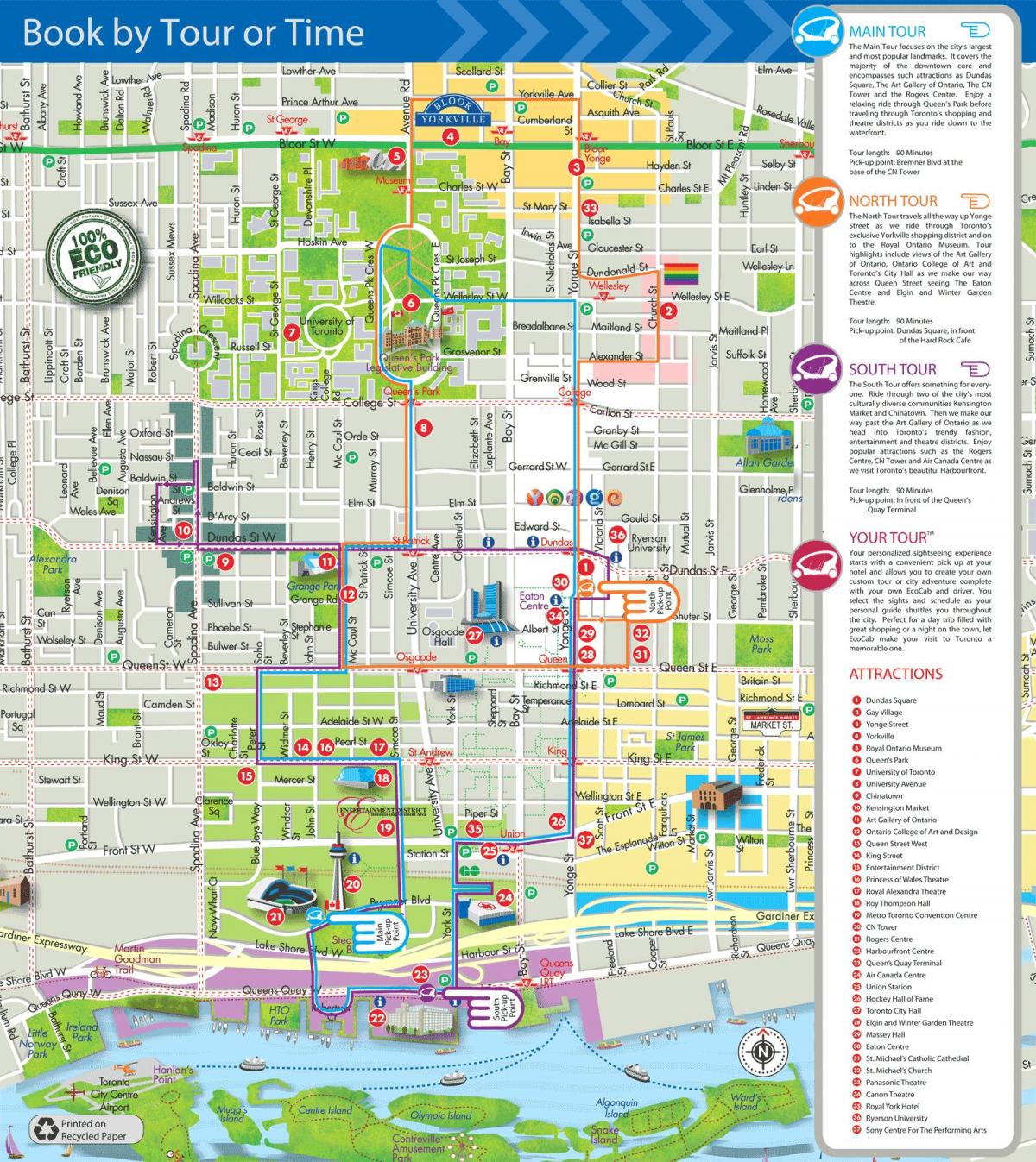 Mapa de Eco taxi tours Toronto