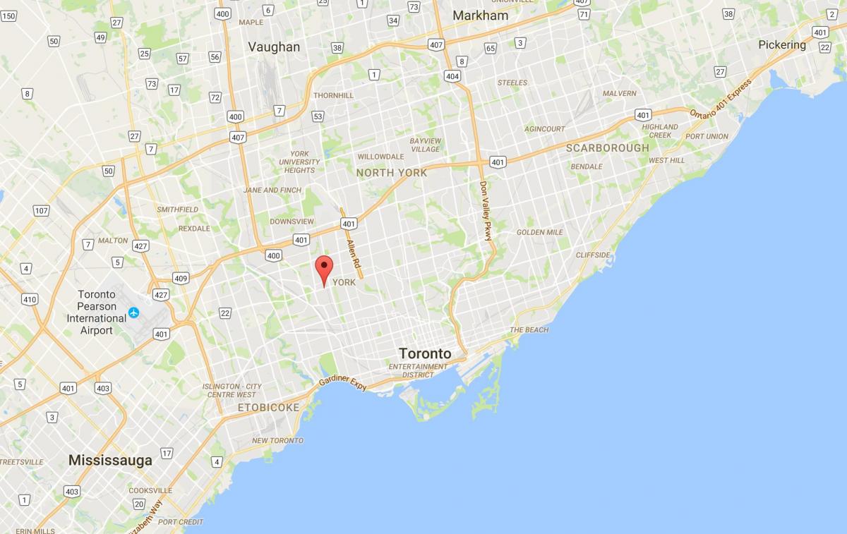 Mapa de Eglinton West distrito de Toronto