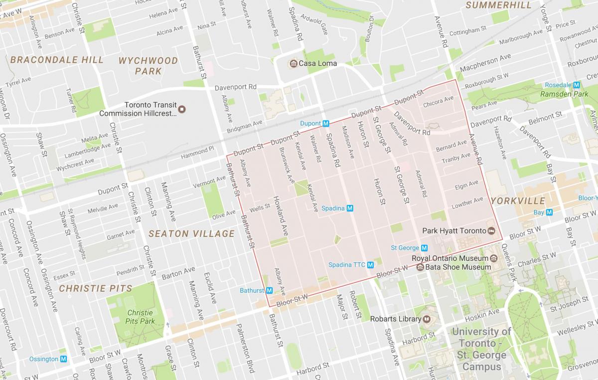 Mapa del Anexo del barrio de Toronto