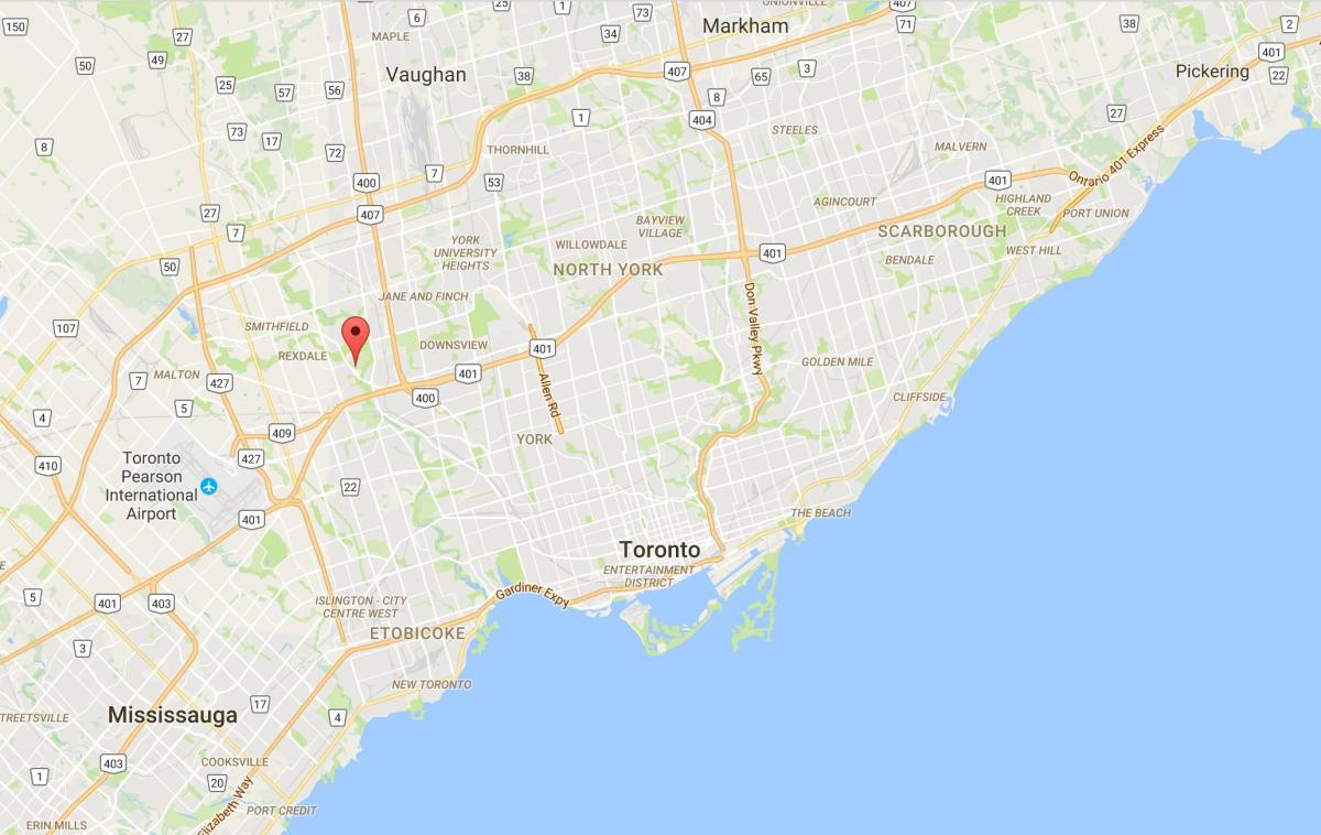 Mapa de El distrito de Olmos Toronto