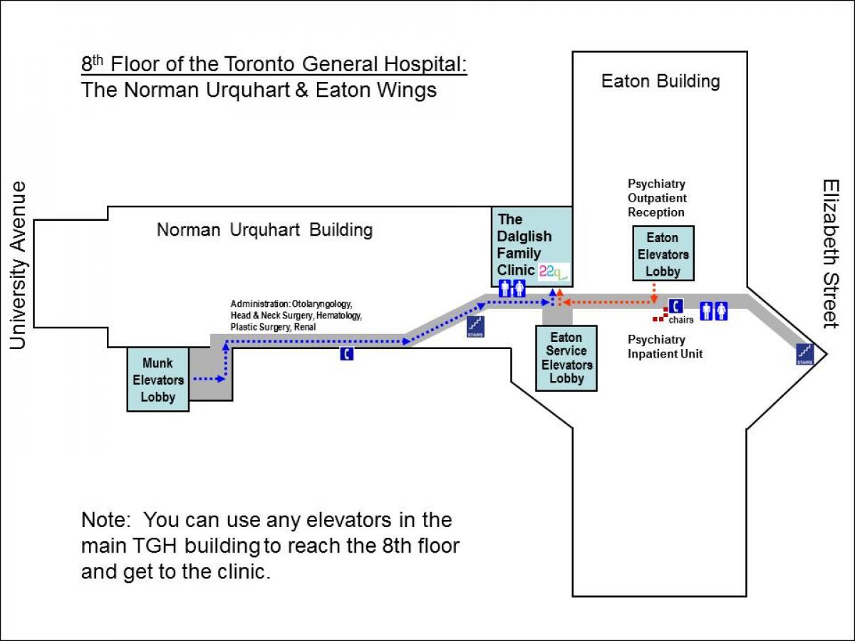 Mapa de Hospital General de 8 º piso de Toronto