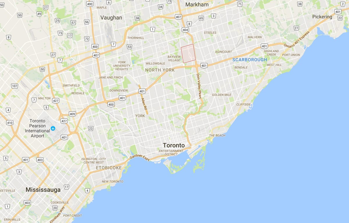 Mapa de El distrito de Maní Toronto