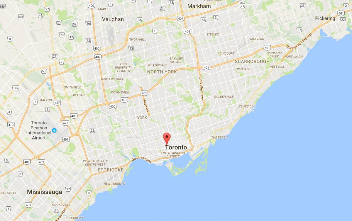 Mapa de Kensington Mercado del distrito de Toronto