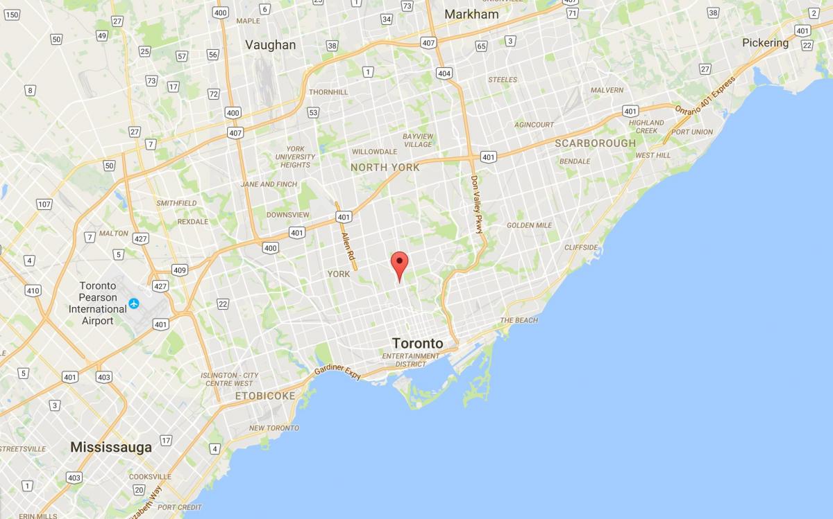 Mapa de Parque de los Ciervos del distrito de Toronto
