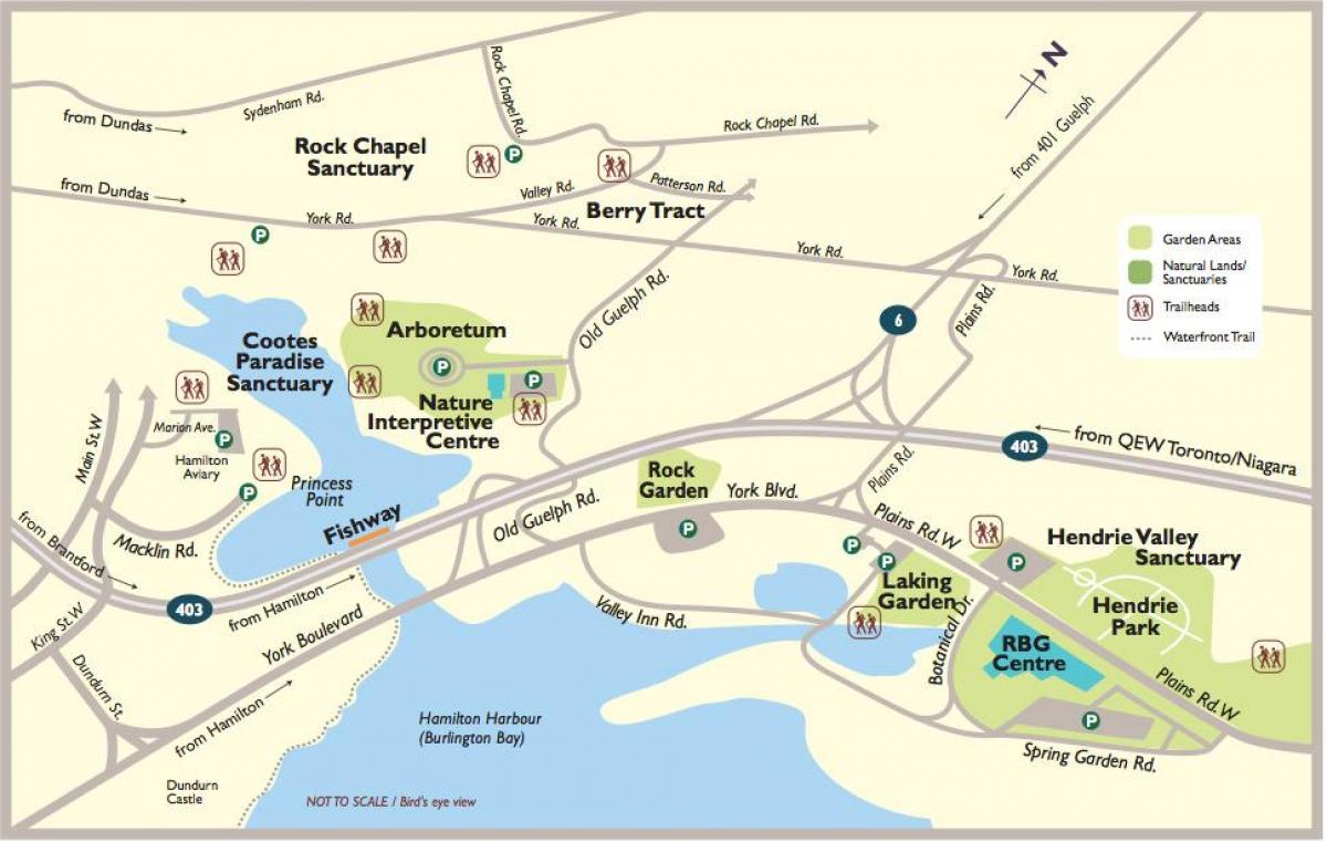 Mapa del Real jardín botánico de Toronto
