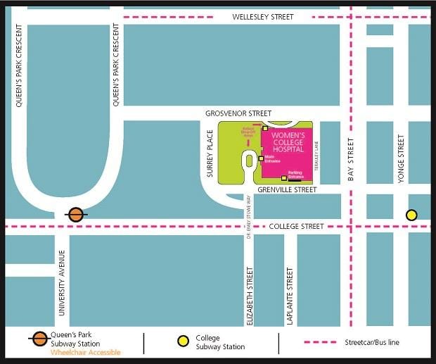 Mapa del women's College Hospital de Toronto