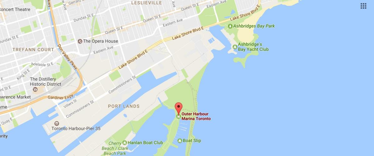 Mapa de Exterior, puerto deportivo de Toronto