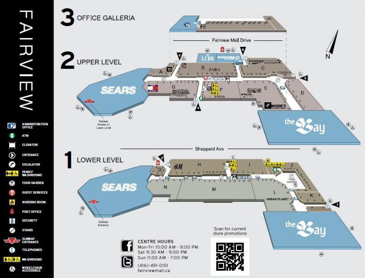 Mapa de Fairview Mall