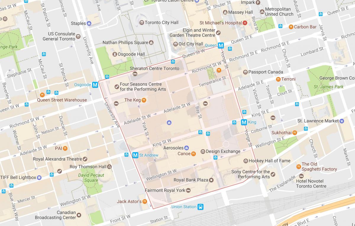 Mapa de barrio de Distrito Financiero de Toronto