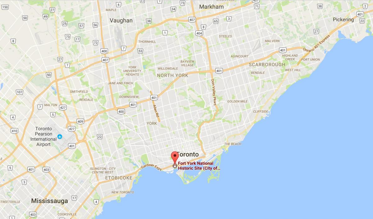 Mapa de Fort York distrito de Toronto