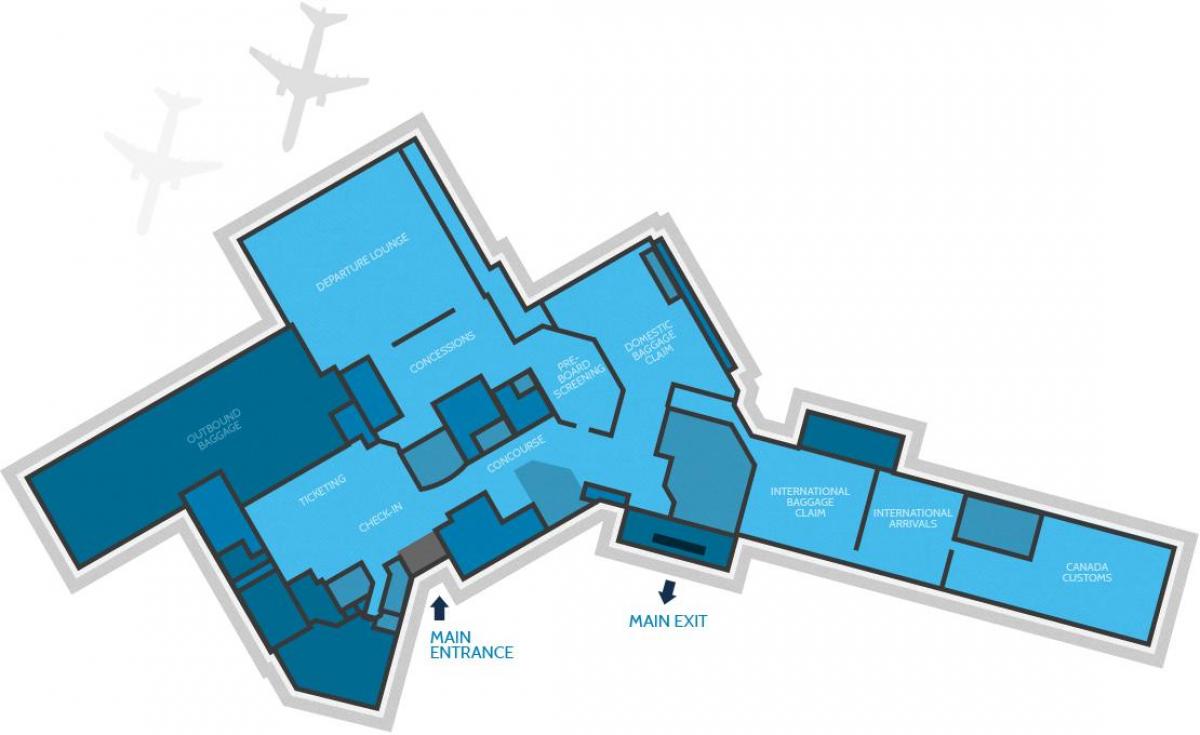 Mapa de Hamilton airport terminal