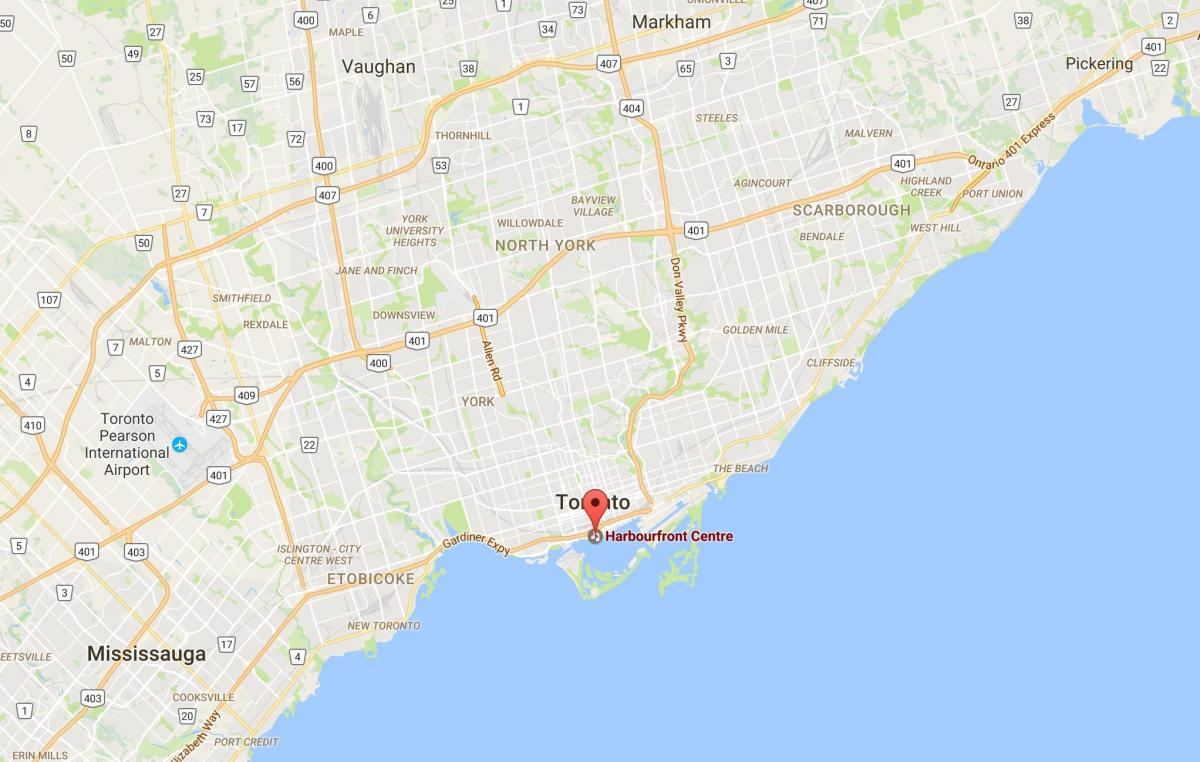 Mapa de Harbourfront distrito de Toronto