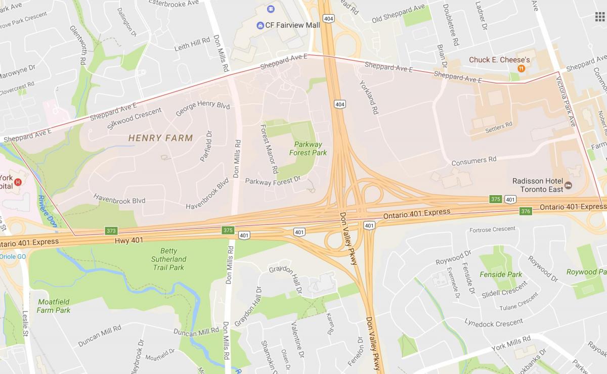 Mapa de Henry Granja barrio de Toronto