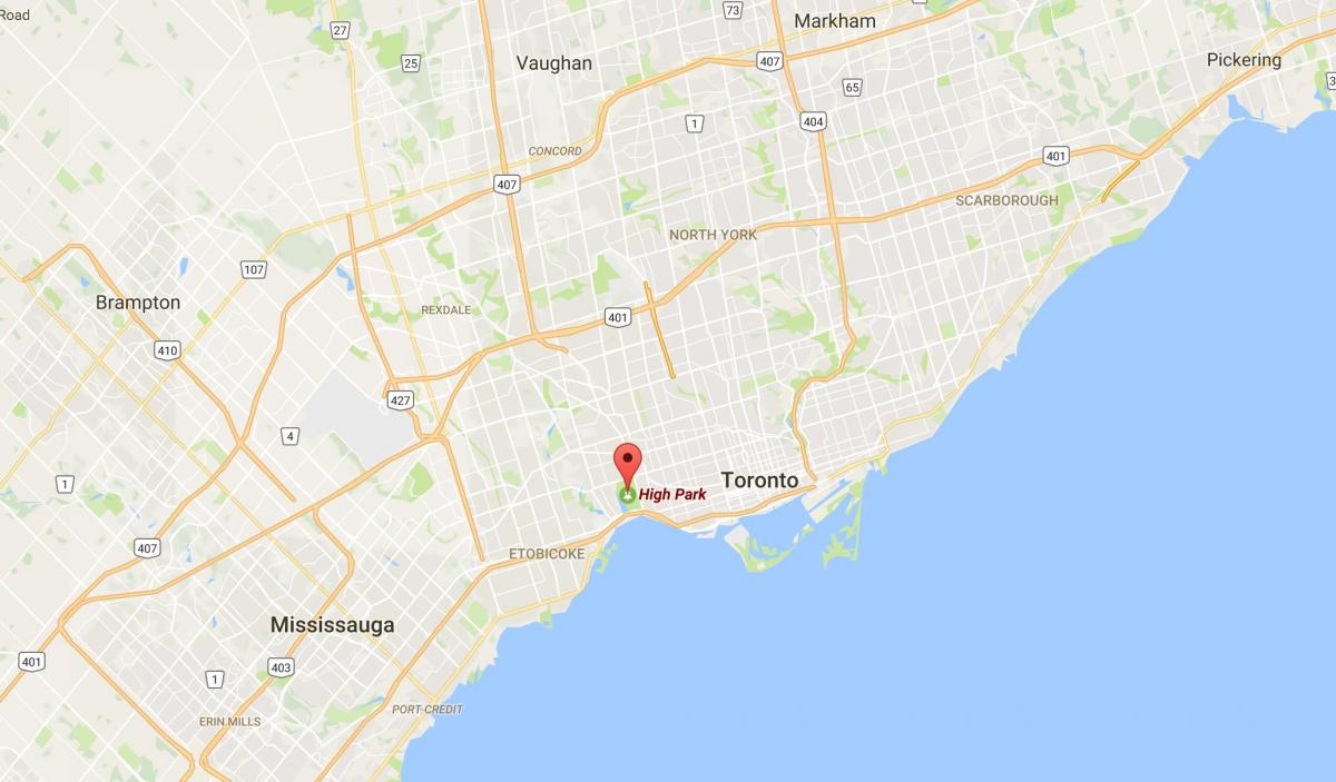 Mapa de High Park, distrito de Toronto