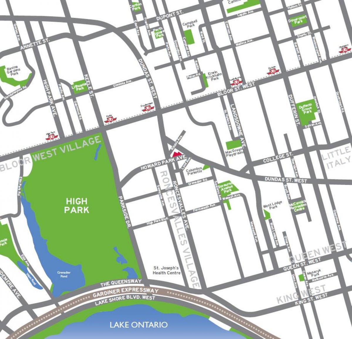 Mapa de High park, Toronto resumen