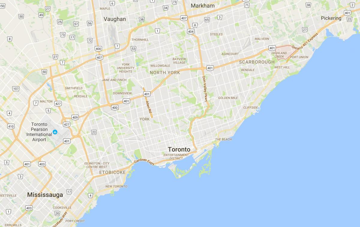 Mapa de Highland Creek distrito de Toronto