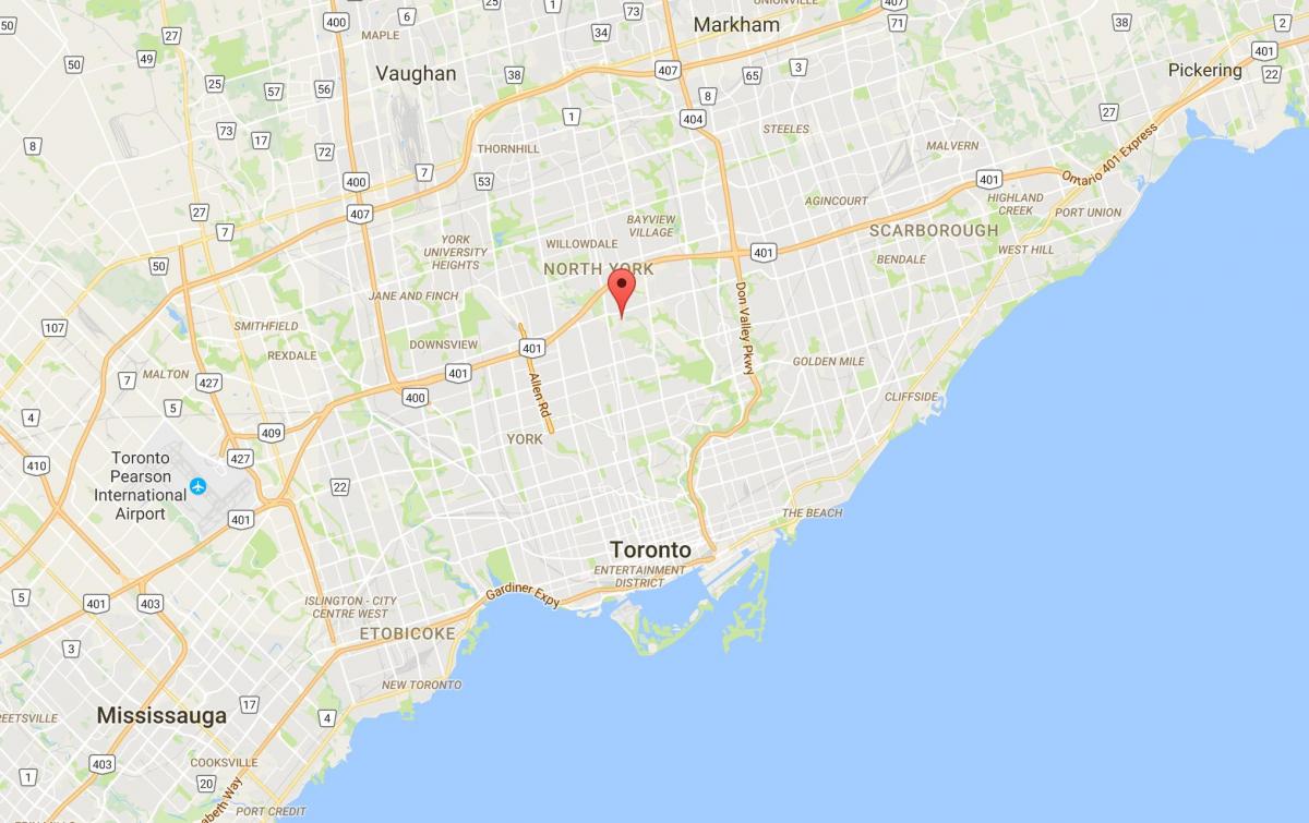 Mapa de Hoggs Hueco del distrito de Toronto